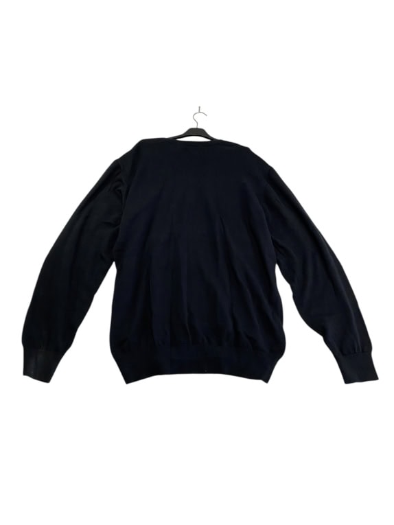 VINTAGE CHAPS KNIT V-NECK SWEATER LOGO BLUE MENS XXL