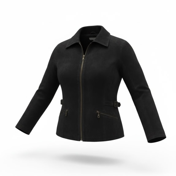 VINTAGE CHARLIE USA WOMEN'S BLACK SUEDE JACKET M