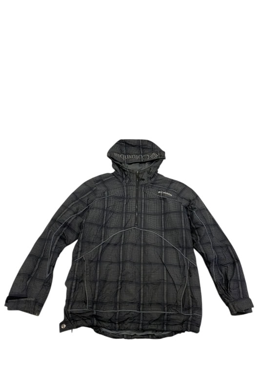 VINTAGE COLUMBIA ANORAK HOODED JACKET GREY BLACK WOMEN S