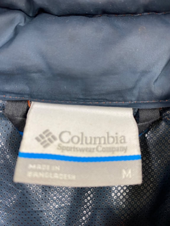 GIACCA PUFFER VINTAGE COLUMBIA CON LOGO ARANCIONE DA UOMO M