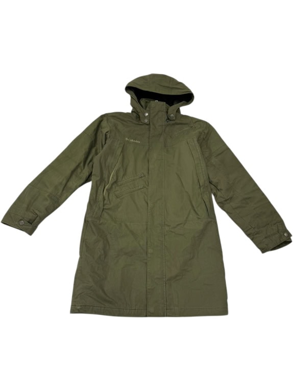 VINTAGE COLUMBIA SPORTWEAR COMPANY HOODED PARKA JACKET KHAKI S