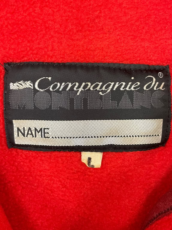 VINTAGE COMPAGNIE DU MONTBLANC felpa in pile rossa da uomo L