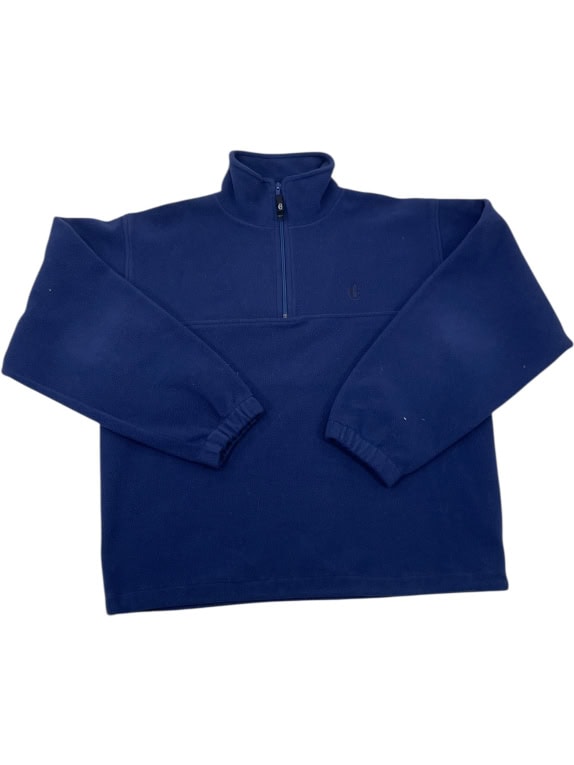 VINTAGE CONTE OF FLORENCE NAVY FLEECE QUARTER-ZIP PULLOVER MEN'S M