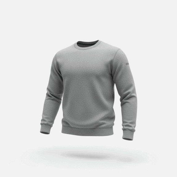 VINTAGE CRAFT CASUAL SWEATSHIRT WITH DISCREET LOGO GREY MELANGE MEN'S L