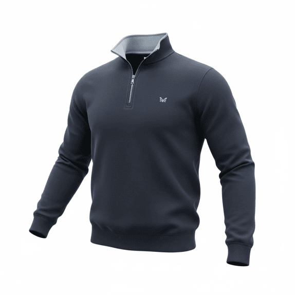 VINTAGE CREW CLOTHING COMPANY ΦΟΥΤΕΡ ΜΕ ΦΕΡΜΟΥΑΡ 1/4 LOGO ΜΠΛΕ ΣΚΟΥΡΟ ΑΝΔΡΙΚΟ M