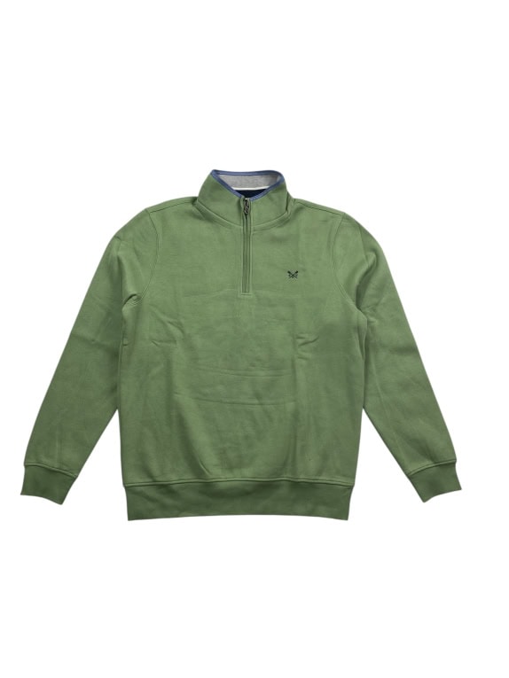 VINTAGE CREW CLOTHING COMPANY FELPA CON ZIP 1/4 VERDE DA UOMO M
