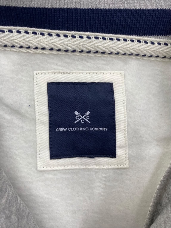 VINTAGE CREW CLOTHING COMPANY felpa con zip al collo con logo grigia da uomo M