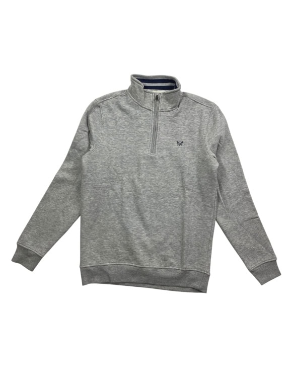 VINTAGE CREW CLOTHING COMPANY felpa con zip al collo con logo grigia da uomo M