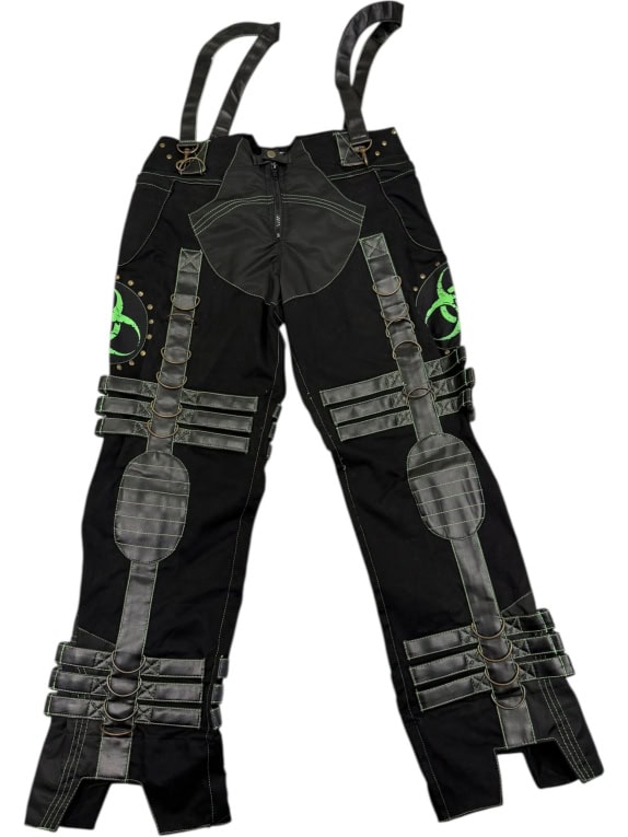 VINTAGE CRYOFLESH PANTALONE CON CINGHIE DECORATIVE NERO DA UOMO L