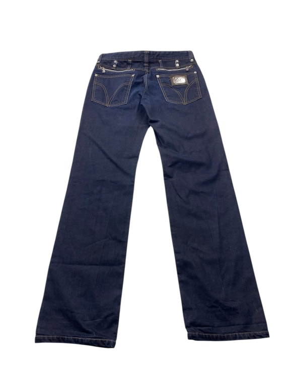 VINTAGE D&G jeans da donna blu scuro con cerniera nelle tasche posteriori M