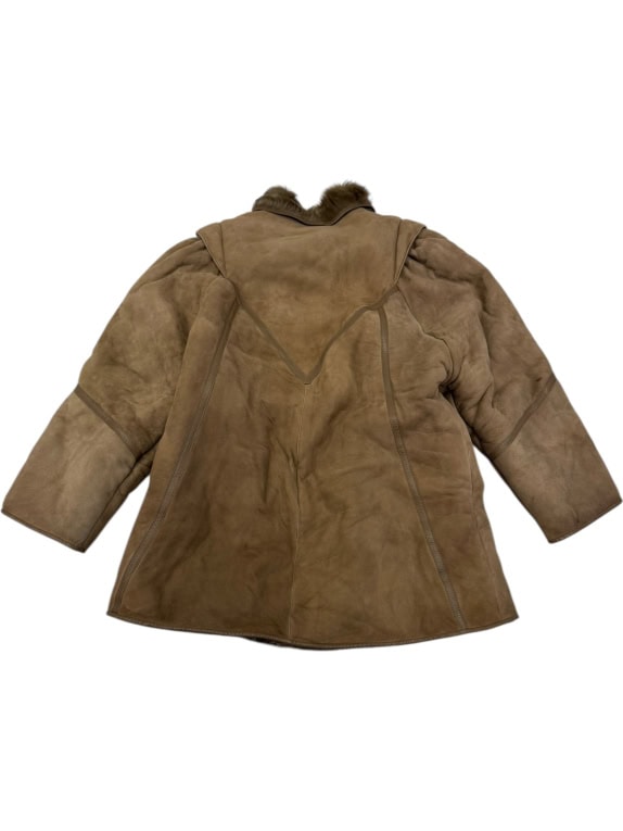 VINTAGE ΔΕΡΜΑΤΙΝΟ ΠΑΛΤΟ SHEARLING ΜΟΥΤΟΝ L/XL