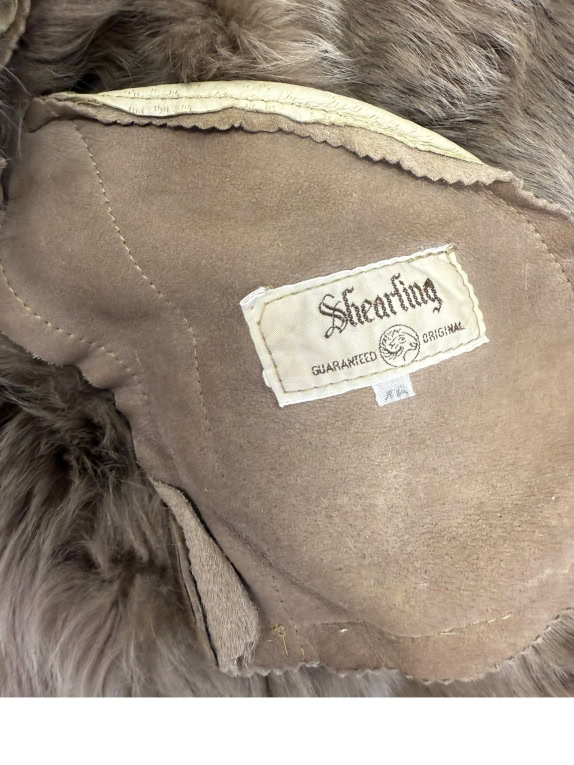 VINTAGE ΔΕΡΜΑΤΙΝΟ ΠΑΛΤΟ SHEARLING ΜΟΥΤΟΝ L/XL