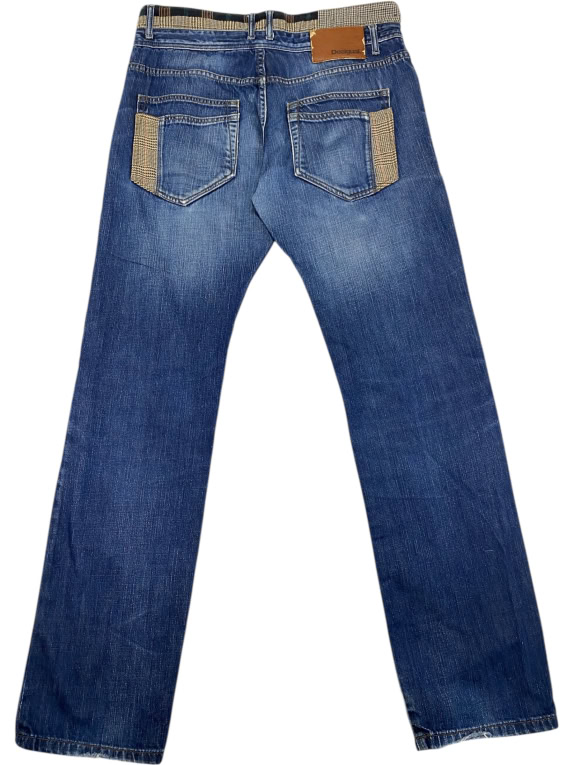 VINTAGE DESIGUAL DENIM JEANS WITH PATCHWORK DETAILS BLUE MENS W34