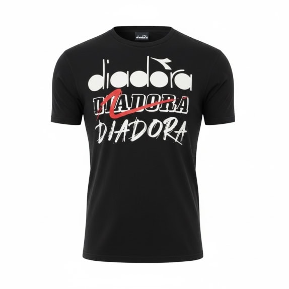VINTAGE DIADORA T-SHIRT DONNA A MANICHE CORTE M