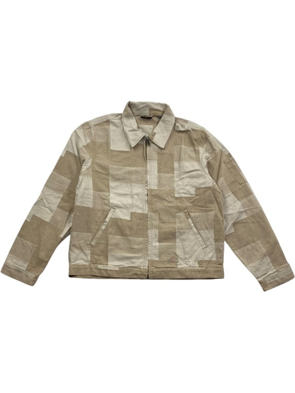 VINTAGE DICKIES JACKET ΜΕ ΦΕΡΜΟΥΑΡ PATCHWORK ΜΠΕΖ ΑΝΔΡΙΚΟ L