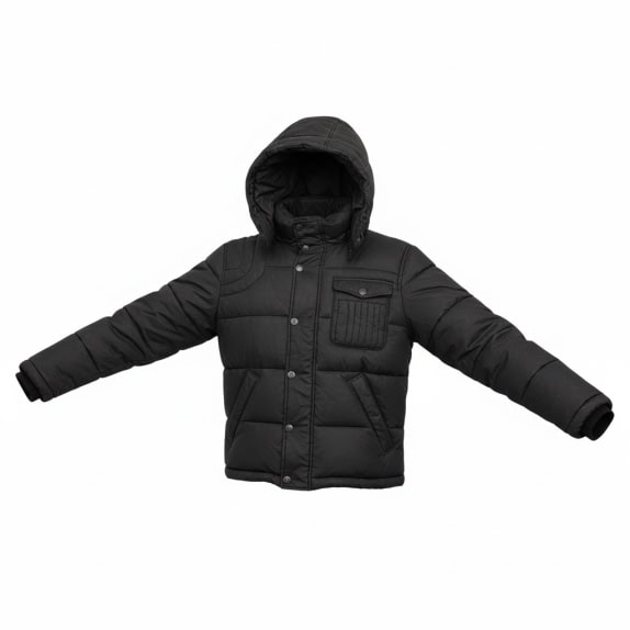 GIUBBOTTO PUFFER VINTAGE DIESEL CON CAPPUCCIO E TASCA SUL PETTO NERO DA DONNA M/L