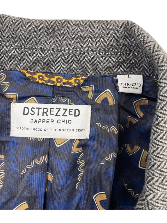 VINTAGE DSTREZZED ΣΑΚΑΚΙ HERRINGBONE ΓΚΡΙ ΑΝΔΡΙΚΟ L