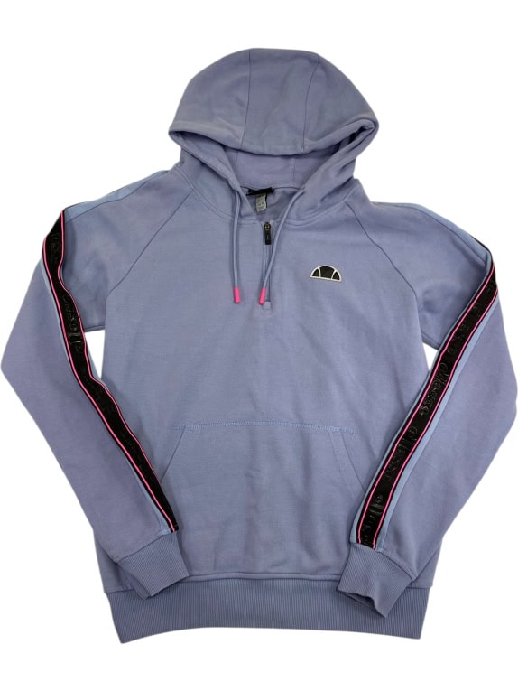 VINTAGE ELLESSE HOODIE LOGO TAPE LIGHT BLUE WOMEN'S M