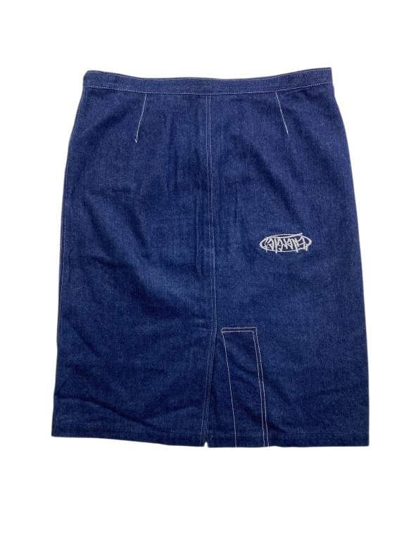 VINTAGE ENERGIE DENIM SKIRT WITH EMBROIDERED LOGO BLUE WOMEN'S M/L