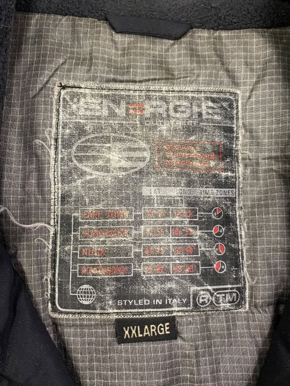 VINTAGE ENERGIE BLACK ANORAK JACKET XXL