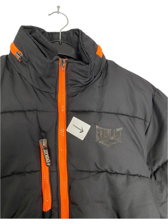 VINTAGE EVERLAST PUFFER ΜΠΟΥΦΑΝ ΜΕ ΠΟΡΤΟΚΑΛΙ ΛΕΠΤΟΜΕΡΕΙΕΣ ΜΑΥΡΟ ΑΝΔΡΙΚΟ XL