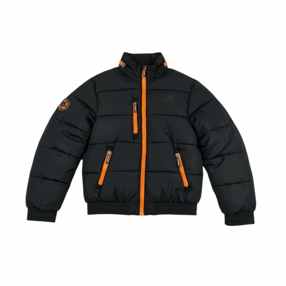 VINTAGE EVERLAST PUFFER ΜΠΟΥΦΑΝ ΜΕ ΠΟΡΤΟΚΑΛΙ ΛΕΠΤΟΜΕΡΕΙΕΣ ΜΑΥΡΟ ΑΝΔΡΙΚΟ XL