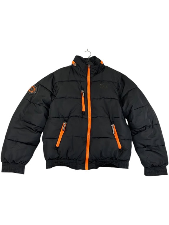 VINTAGE EVERLAST PUFFER ΜΠΟΥΦΑΝ ΜΕ ΠΟΡΤΟΚΑΛΙ ΛΕΠΤΟΜΕΡΕΙΕΣ ΜΑΥΡΟ ΑΝΔΡΙΚΟ XL