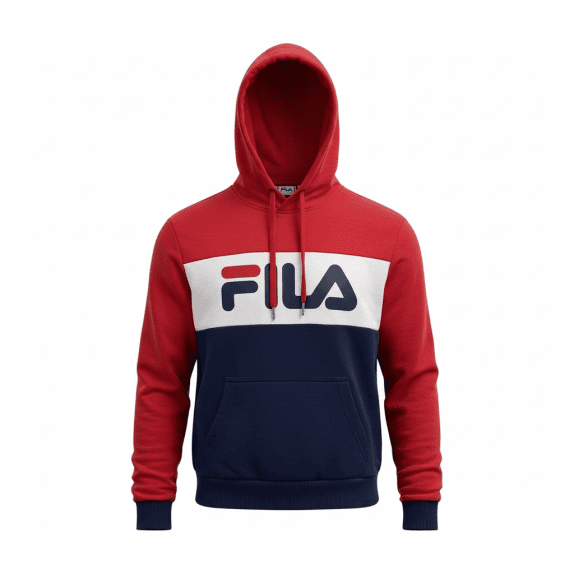 FELPA CON CAPPUCCIO VINTAGE FILA LOGO TRICOLORE UOMO S