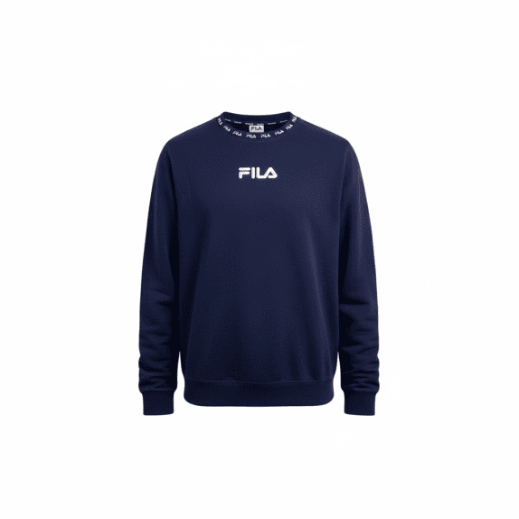 VINTAGE FILA CREWNECK SWEATSHIRT WITH EMBROIDERED LOGO DARK BLUE WOMEN'S S
