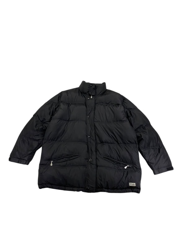 VINTAGE FILA PUFFER ΜΠΟΥΦΑΝ ΜΕ ΕΠΕΝΔΥΣΗ ΜΑΥΡΟ ΑΝΔΡΙΚΟ XL