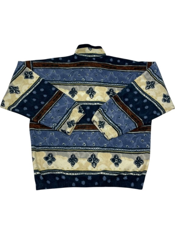 VINTAGE FORT & MADOX PATTERNED QUARTER-ZIP FLEECE XL/XXL