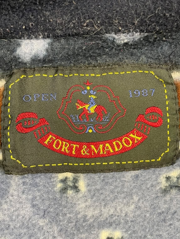 VINTAGE FORT & MADOX PATTERNED QUARTER-ZIP FLEECE XL/XXL