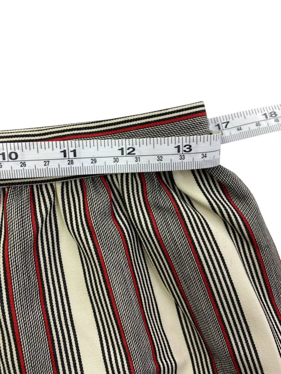 VINTAGE STRIPED SKIRT RED/BLUE/CREAM GOLD BUTTONS WOMEN'S S