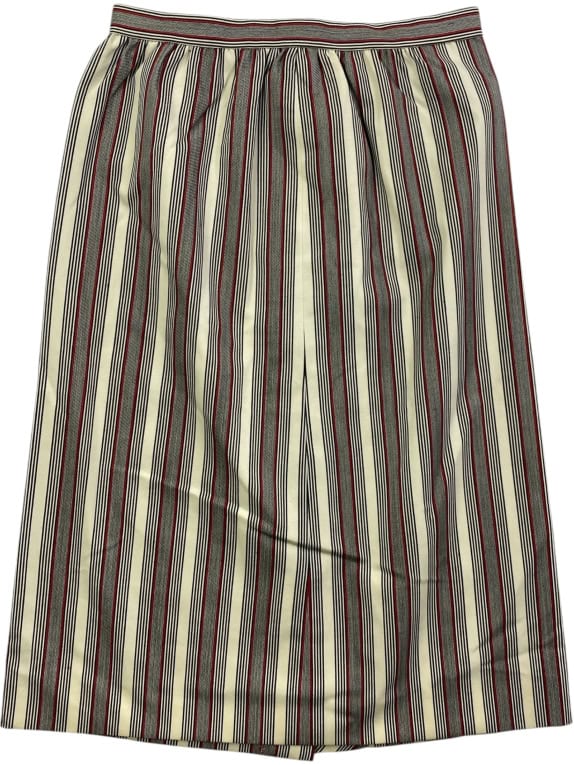 VINTAGE STRIPED SKIRT RED/BLUE/CREAM GOLD BUTTONS WOMEN'S S