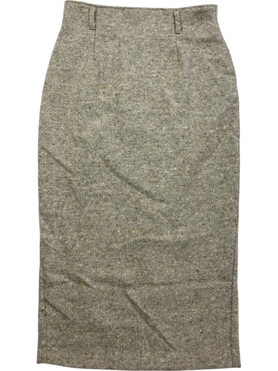 VINTAGE MIDI SKIRT TWEED GREY WOMEN S