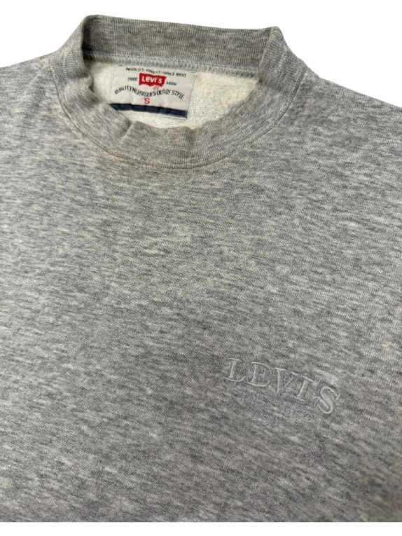 VINTAGE Φούτερ Levi's με Όρθιο Λαιμό Γκρι S