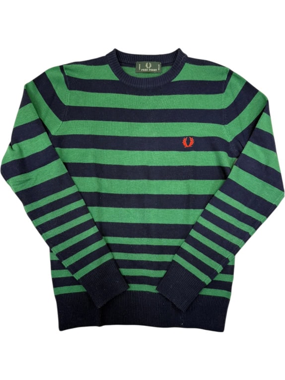 MAGLIONE VINTAGE FRED PERRY A RIGHE CON GIROCOLLO