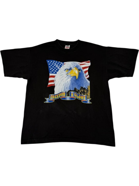 VINTAGE FREEDOM & GLORY AMERICAN EAGLE FLAG ALSTYLE T-SHIRT