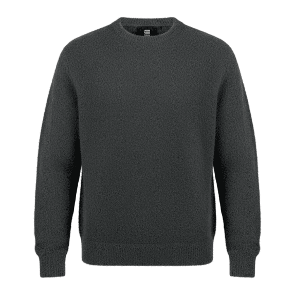 VINTAGE G-STAR RAW maglione lavorato a maglia con texture pelosa antracite da uomo L