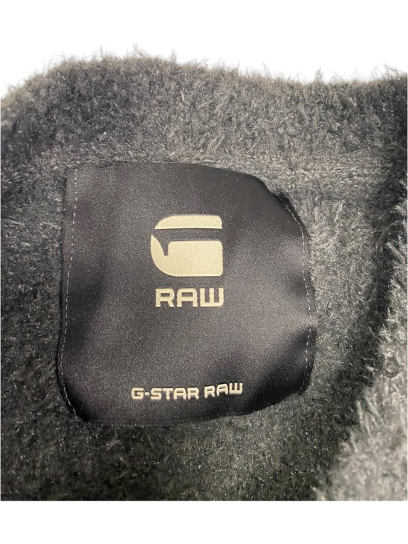 VINTAGE G-STAR RAW KNIT SWEATER WITH FLUFFY TEXTURE CHARCOAL MEN L
