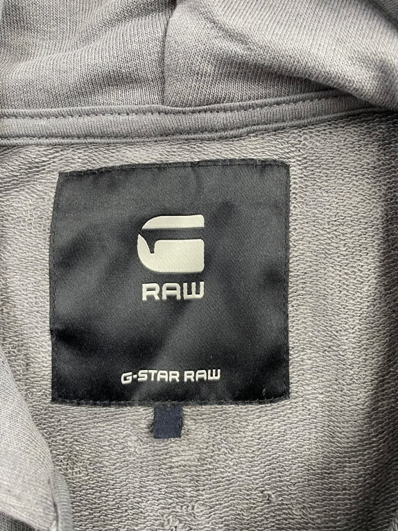 VINTAGE G-STAR RAW giacca con cappuccio logo grigia da uomo XL
