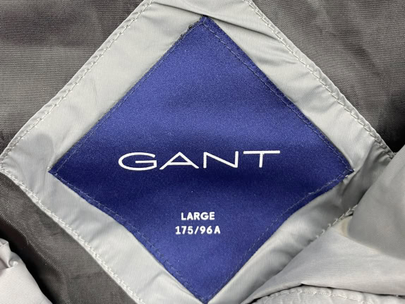 Giacca puffer vintage GANT con logo grigia da uomo M/L