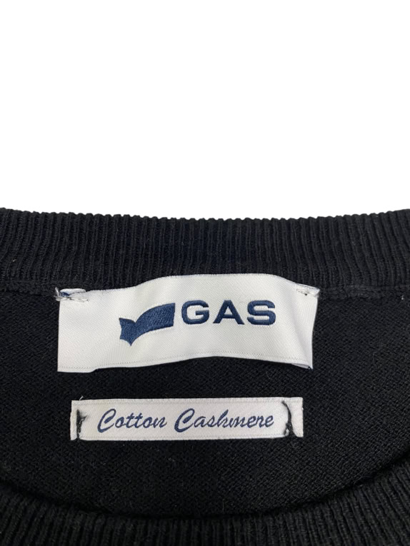 VINTAGE GAS ΠΛΕΚΤΗ ΜΠΛΟΥΖΑ COTTON CASHMERE ΜΑΥΡΗ ΑΝΔΡΙΚΗ L