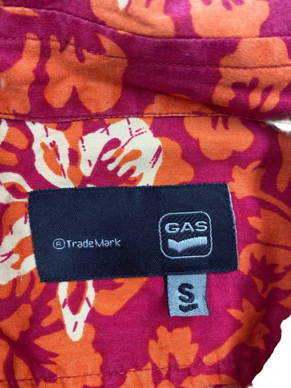 VINTAGE GAS ΠΟΥΚΑΜΙΣΟ HAWAIIAN PRINT ΦΛΟΡΑΛ ΜΠΟΡΝΤΟ ΑΝΔΡΙΚΟ S