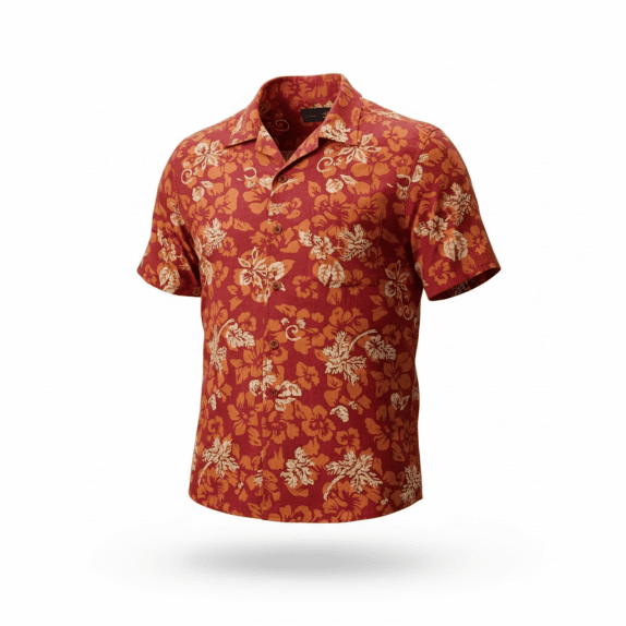 VINTAGE GAS ΠΟΥΚΑΜΙΣΟ HAWAIIAN PRINT ΦΛΟΡΑΛ ΜΠΟΡΝΤΟ ΑΝΔΡΙΚΟ S
