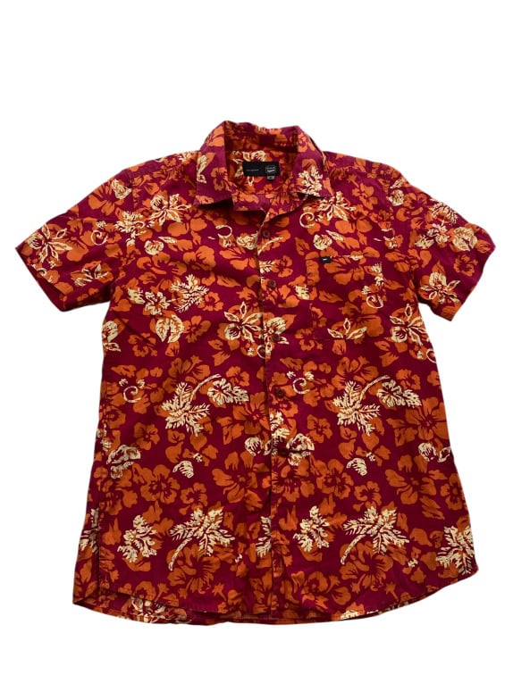 VINTAGE GAS ΠΟΥΚΑΜΙΣΟ HAWAIIAN PRINT ΦΛΟΡΑΛ ΜΠΟΡΝΤΟ ΑΝΔΡΙΚΟ S