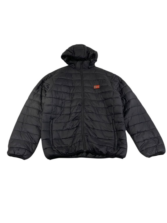 VINTAGE GEOGRAPHICAL NORWAY PUFFER ΜΠΟΥΦΑΝ ΜΕ ΚΟΥΚΟΥΛΑ ΜΑΥΡΟ ΑΝΔΡΙΚΟ XXXL