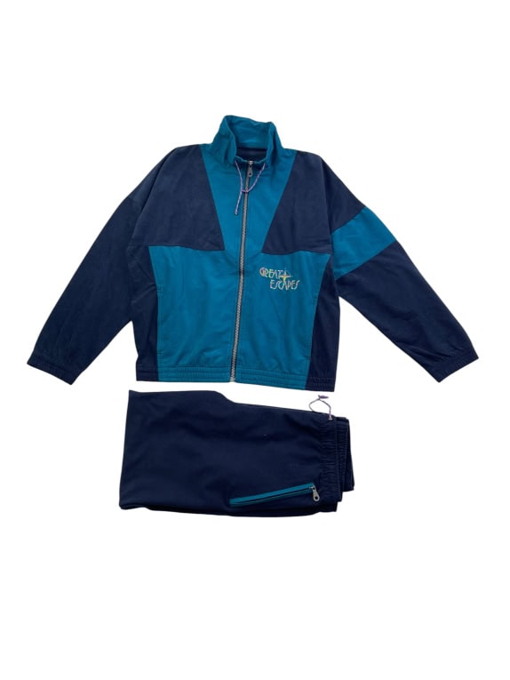Vintage Great Escapes Σετ Φόρμας Μπλε/Πετρόλ 90s Unisex L