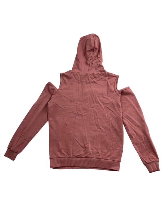 VINTAGE GUESS HOODIE ME COLD-SHOULDER ΑΝΟΙΓΜΑΤΑ EMBOSSED ΛΟΓΟΤΥΠΟ ΣΑΠΙΟ ΜΗΛΟ ΓΥΝΑΙΚΕΙΟ XS