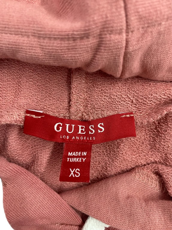 VINTAGE GUESS HOODIE ME COLD-SHOULDER ΑΝΟΙΓΜΑΤΑ EMBOSSED ΛΟΓΟΤΥΠΟ ΣΑΠΙΟ ΜΗΛΟ ΓΥΝΑΙΚΕΙΟ XS